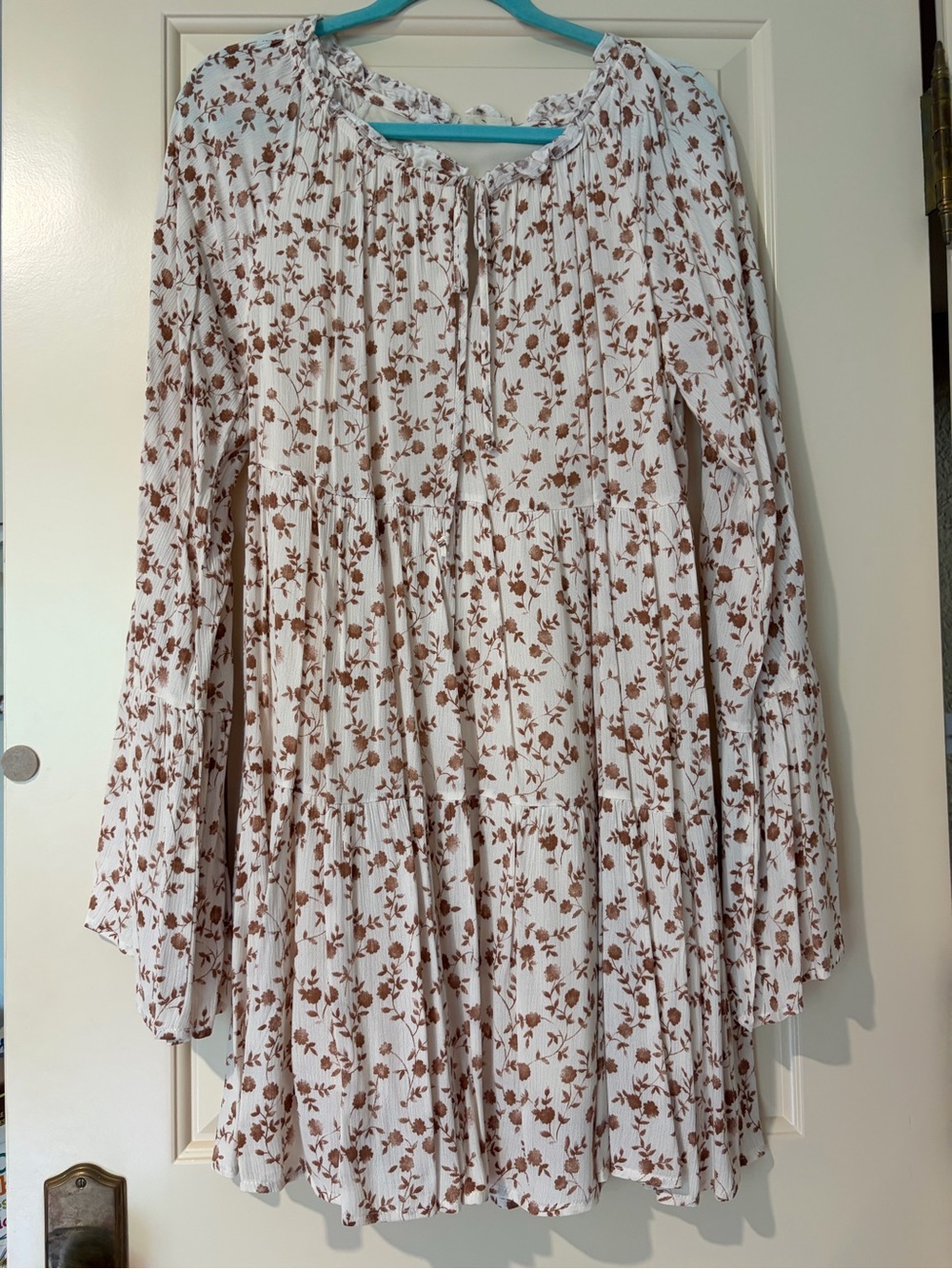 Altar’d State Flowy Brown Floral Boho Mini Dress Size S